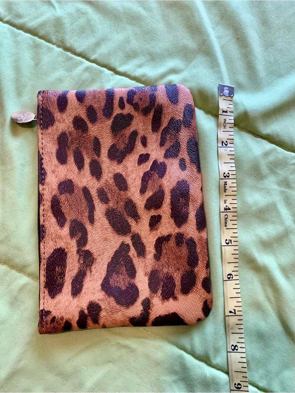 ipsy Leopard Print Wristlet with Coral Stripe Accent - Picture 5 of 6